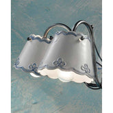 Mázas kerámiából és fémből készült, 3 karú kézműves csillár.